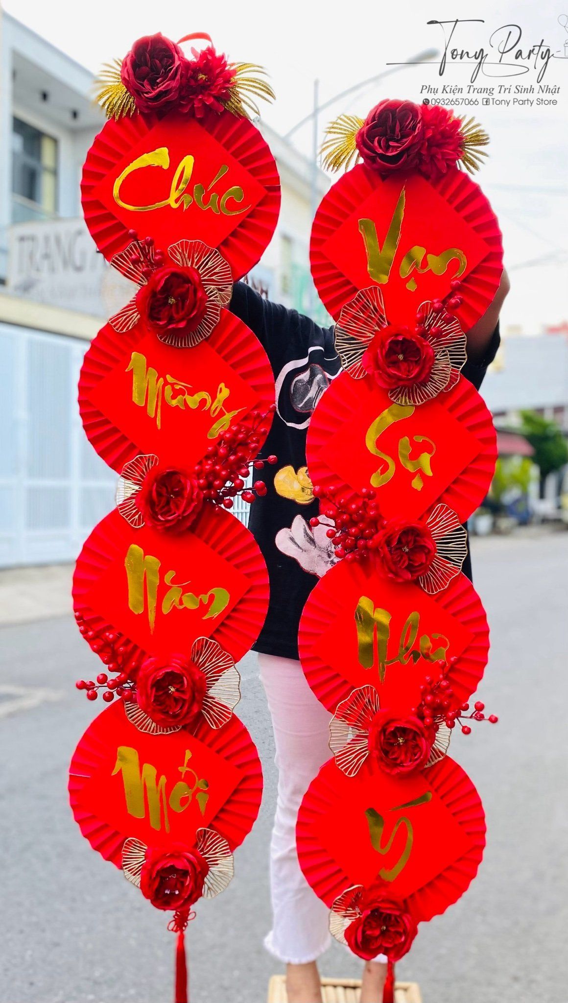 Liễn Quạt Dọc Handmade