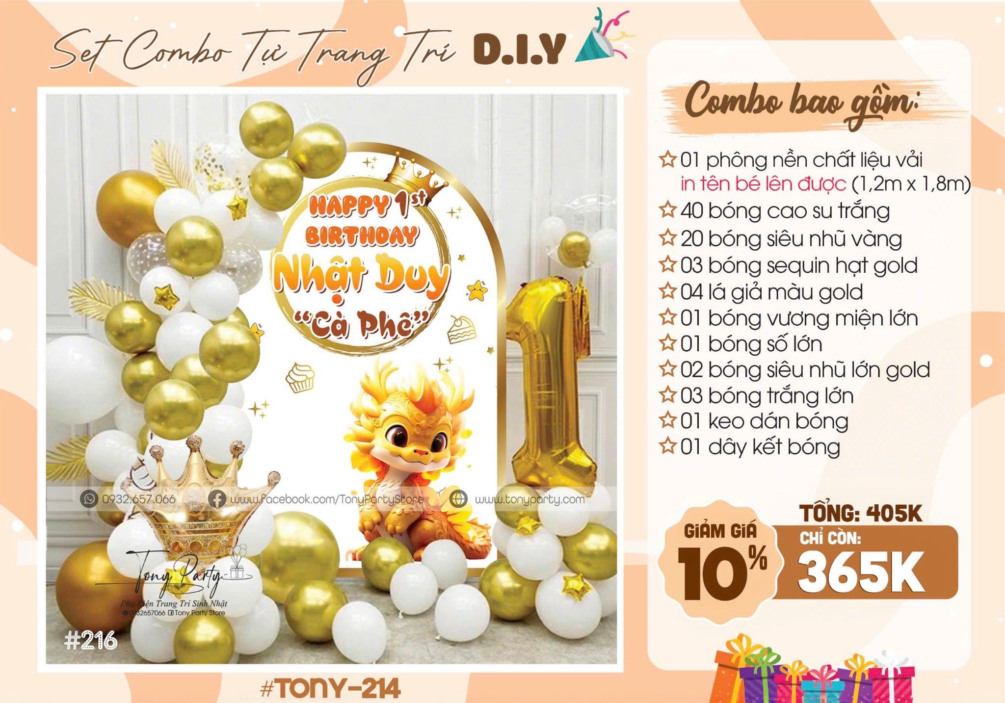 Set Trang Trí Sinh Nhật Bé Trai TN 88