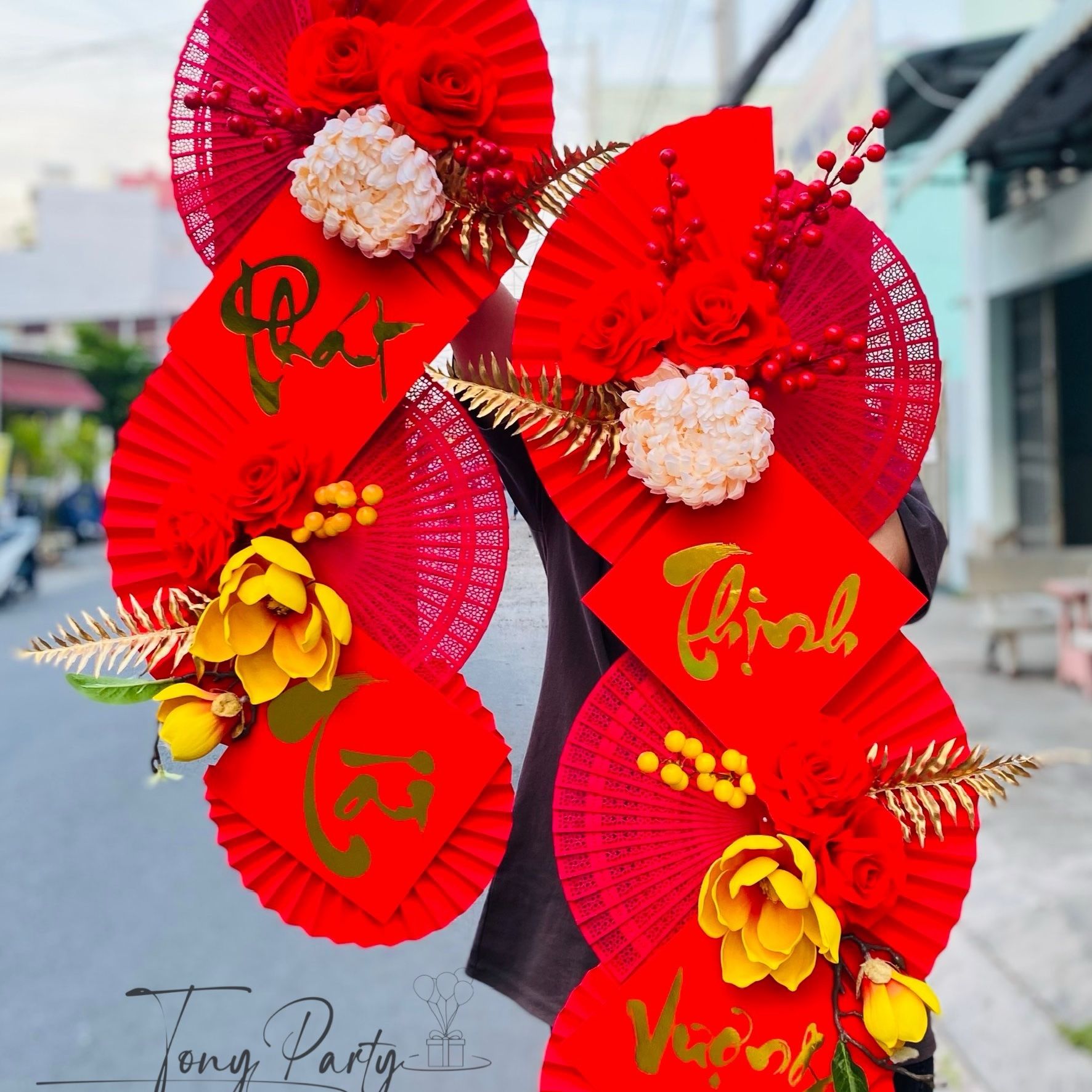 Liễn Quạt Dọc Handmade
