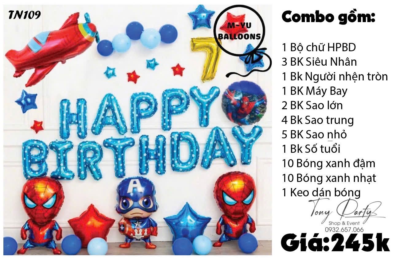 Set Combo Trang Trí Sinh Nhật Siêu Nhân TN 109