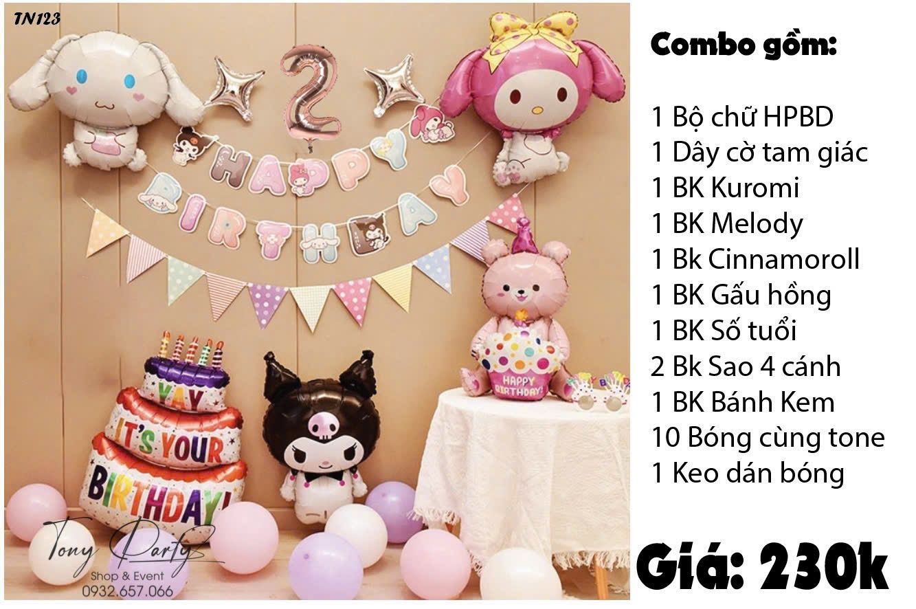 Set Trang Trí Sinh Nhật Kuromi TN 123