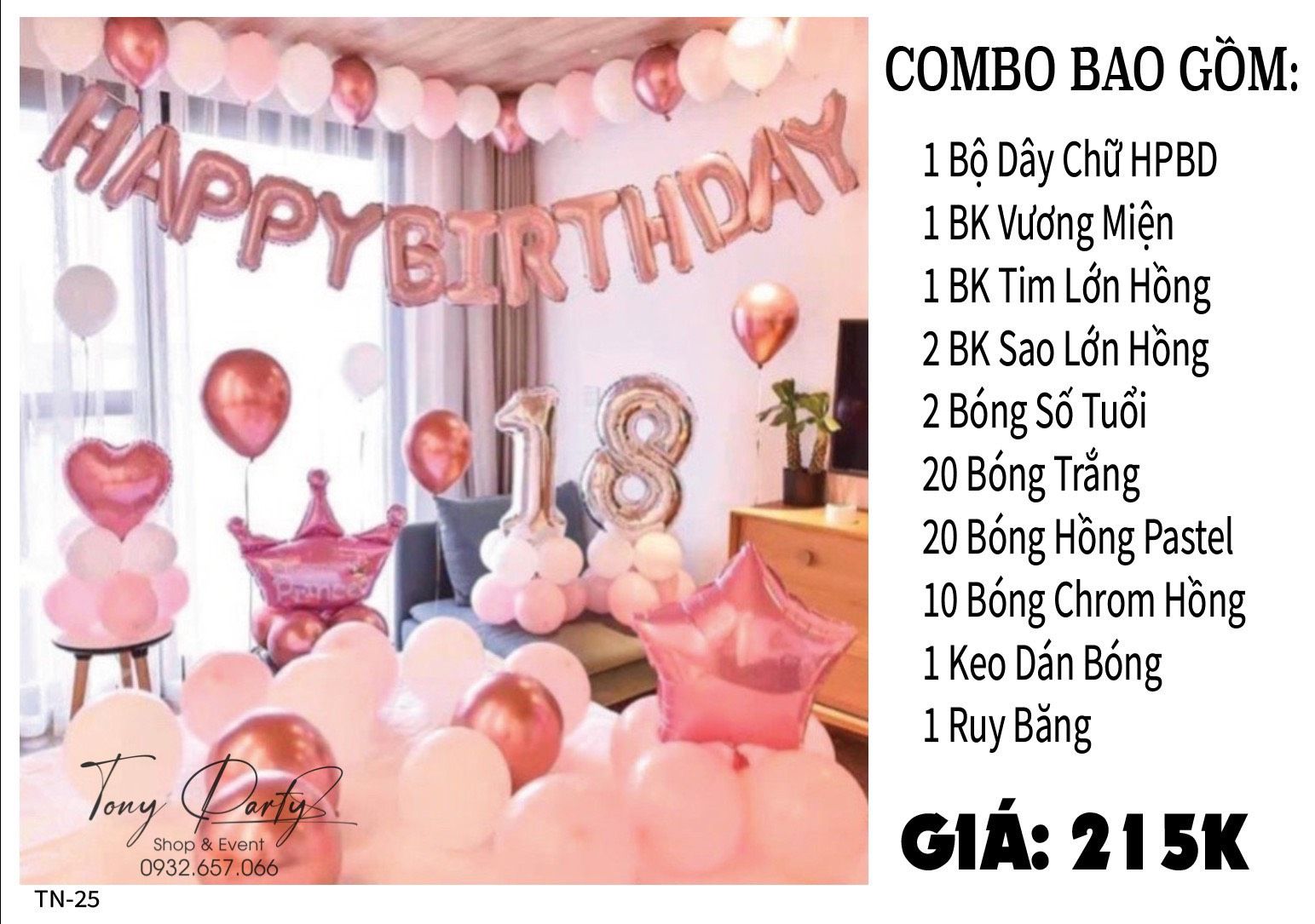 Set Combo Trang Trí Sinh Nhật TN 25