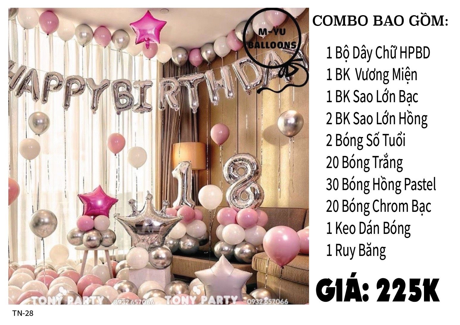 Set Combo Trang Trí Sinh Nhật NGƯỜI LỚN TN 28