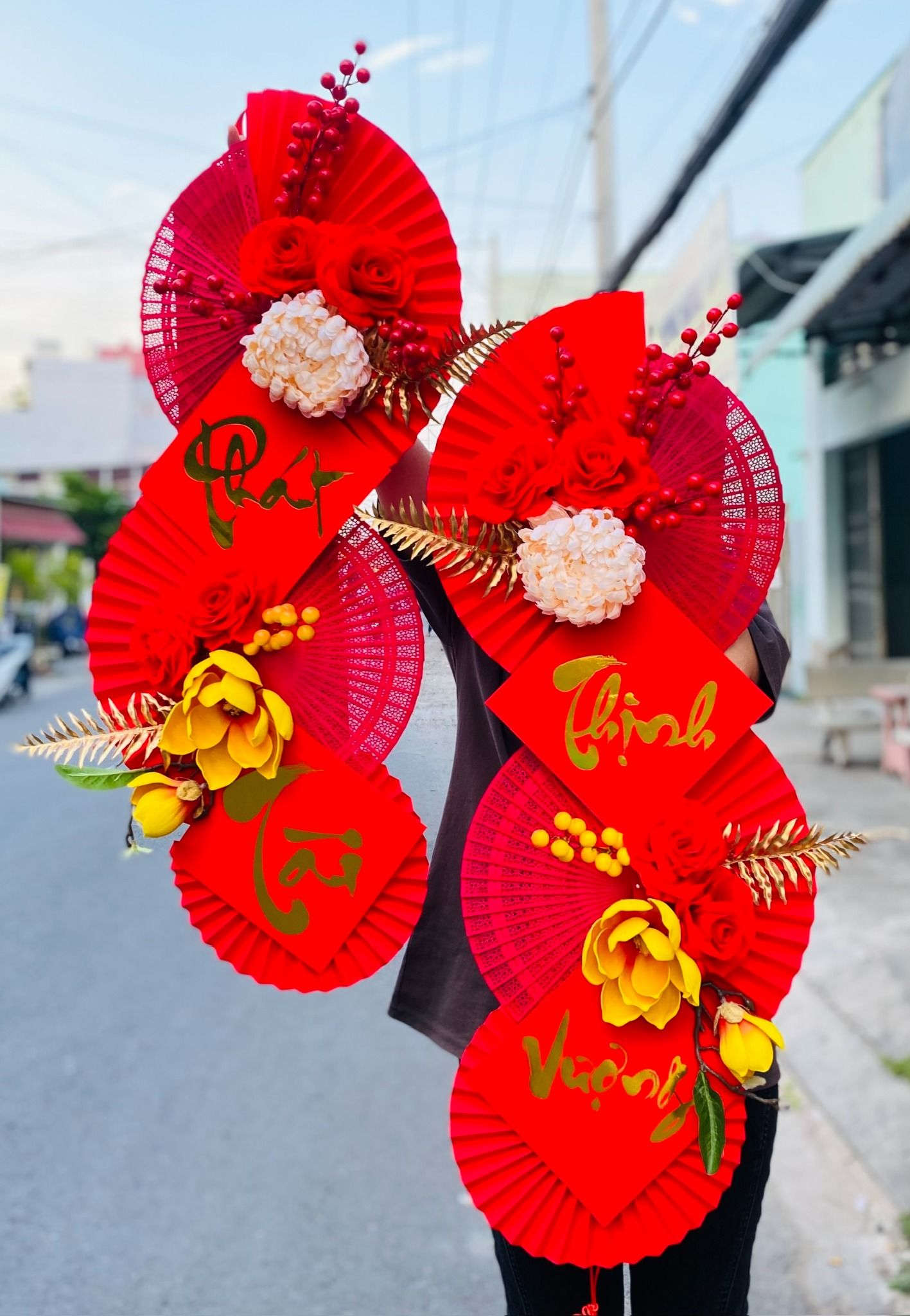 Liễn Quạt Dọc Handmade