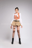 Outfit Phối Sẵn - (Chân Váy Chữ A Nâu phối Áo Crt Cổ Sơ Mi Nâu)