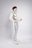 Outfit Phối Sẵn - (Quần Bạc phối Áo Gile Phao Bạc Bóng)