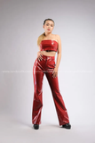 Outfit Phối Sẵn - (Quần Da Bóng Đỏ phối Áo Quây Ống Da Đỏ)