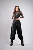 Outfit Phối Sẵn - (Quần Túi Hộp Ống Rộng Đen phối Bodysuit Khóa Gài Đen)