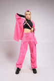 Outfit Phối Sẵn - (Quần Nắp Ngang Hồng phối Bóng Chày Hồng)
