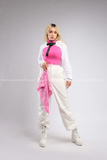 Outfit Phối Sẵn - (Quần Nắp Ngang Trắng phối Bodysuit Hồng)