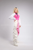 Outfit Phối Sẵn - (Quần Nắp Ngang Trắng phối Bodysuit Hồng)