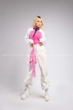 Outfit Phối Sẵn - (Quần Nắp Ngang Trắng phối Bodysuit Hồng)