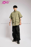 Outfit Phối Sẵn - (Quần Nắp Ngang Đen phối Áo Sơmi Phối Gile Rời Xanh Rêu)
