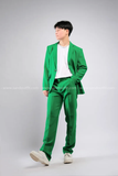 Outfit Phối Sẵn - (HQD0904 Quần Tây Suông Nam Đủ Màu - Xanh Lá Cây Đậm HAV0904 Áo Khoác Vest Nam Đủ Màu - Xanh Lá Cây Đậm)