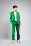 Outfit Phối Sẵn - (HQD0904 Quần Tây Suông Nam Đủ Màu - Xanh Lá Cây Đậm HAV0904 Áo Khoác Vest Nam Đủ Màu - Xanh Lá Cây Đậm)