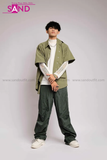 Outfit Phối Sẵn - (Quần Nắp Ngang Xanh Rêu phối Áo Sơmi Phối Gile Rời Xanh Rêu)