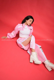 Outfit Phối Sẵn - (Quần Suông Ống Loe phối Cutout Hồng)