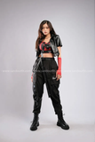 Outfit Phối Sẵn - (Quần Swat phối Khoác Croptop Da Đen)
