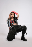 Outfit Phối Sẵn - (Quần Swat phối Khoác Croptop Da Đen)