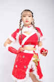  Outfit Phối Sẵn - (Set Giáng Sinh Quần Short Tà Váy  , Áo Quây Croptop , Bao Tay) 