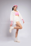 Outfit Phối Sẵn - (Set Quần Short Trắng Phối Áo Quây Sơ Mi Trắng)
