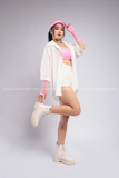 Outfit Phối Sẵn - (Set Quần Short Trắng Phối Áo Quây Sơ Mi Trắng)