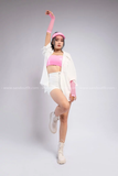 Outfit Phối Sẵn - (Set Quần Short Trắng Phối Áo Quây Sơ Mi Trắng)