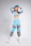 Outfit Phối Sẵn - (Quần Dài Jogger Xanh Phản Quang Phối Áo Lưới Dài Tay Họa Tiết Độc Đáo Xanh Vàng )