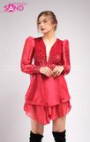Outfit Phối Sẵn - (Set Nhảy Kim Sa Đỏ 01 Phối Boot Nhung Đen )