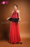 TYD0411 Set Yếm Đỏ Thêu Phối Lụa Đen