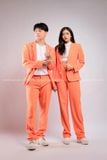 Outfit Phối Sẵn - (Set Vest Quần Ống Suông Cam Nữ)
