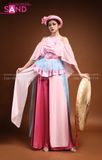 TYD0506 Set Yếm Hồng Tay Lơi Váy Xoè