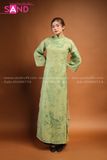 TAC0919 Áo Dài 4 Tà Thêu Xanh Lá