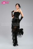Outfit Phối Sẵn - (Quần Dài Tua Rua Tầng Voan phối Áo 2 Dây Cúp Ngực Tua Rua Đen)