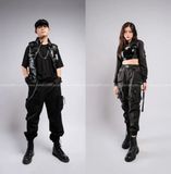 Outfit Phối Sẵn - (Quần Swat Cao Cấp phối Áo Quây Đen Da Bóng)