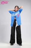 Outfit Phối Sẵn - (Quần Nắp Ngang Đen phối Áo Bóng Chày Xanh)