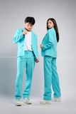 Outfit Phối Sẵn - (Set Vest Quần Ống Suông Xanh Biển Nam)