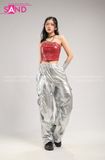 Outfit Phối Sẵn - (Quần Nắp Ngang Bạc phối Áo Quây Đỏ)