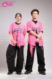 Outfit Phối Sẵn - (Quần Nắp Ngang Đen phối Bóng Chày Sọc Hồng)