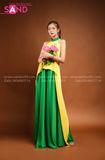 TYD0305 Set Yếm Lụa Vàng Xanh LáThiết Kế
