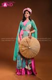 TTL0805 Tứ Thân Liền Sen Xanh Hồng Tay Lơi