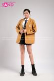 Outfit Phối Sẵn - (Váy Xếp Li Đen phối Vest Nâu)