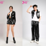 Outfit Phối Sẵn - (Quần Jogger Da Bóng phối Phao Đen Bóng)