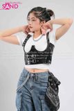 Outfit Phối Sẵn - (Quần Jean phối Corset Đen Da)