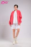 Outfit Phối Sẵn - (Quần Short Trắng phối Áo Khoác Bomber Đỏ)