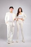 Outfit Phối Sẵn - (Set Vest Quần Ống Suông Trắng Nam)
