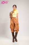 Outfit Phối Sẵn - (Quần Ống Rộng Nâu phối Áo Crop Vàng)