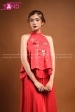 TYK0406 Yếm Đỏ Thêu Lựu