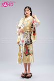 Áo Kimono Hoạ Tiết - Vàng Nâu