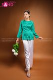 TBG0901 Áo Bà Ba Nữ - Gấm Xanh Lá Đậm